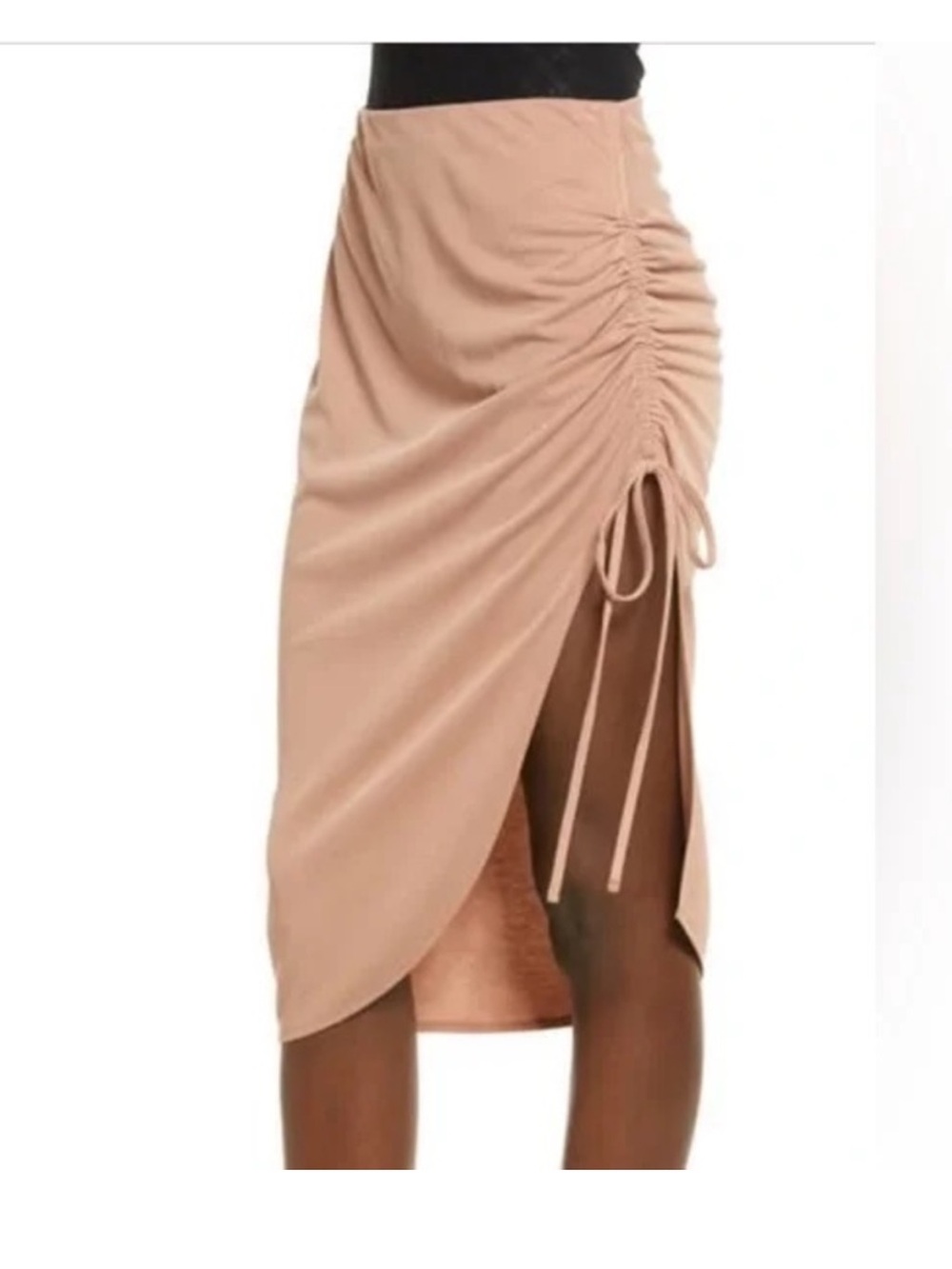 Nordstrom Open Edit Side Ruched in Brown Toffee Skirt SIZE small